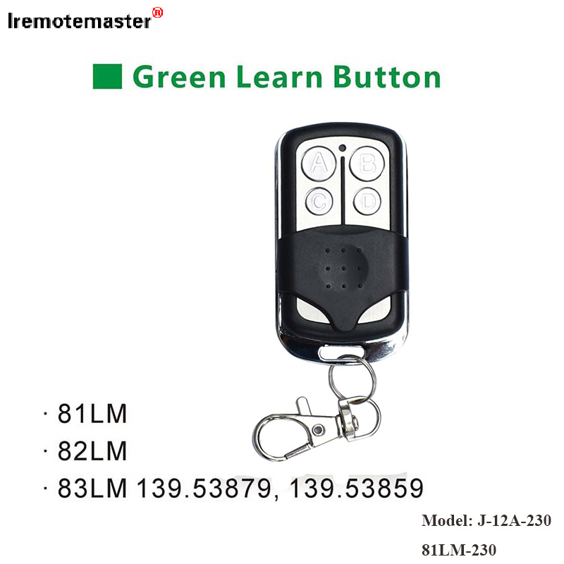 Bakeng sa 81LM 82LM 83LM Green Learn Button 390MHz Gate Door Remote Transmitter