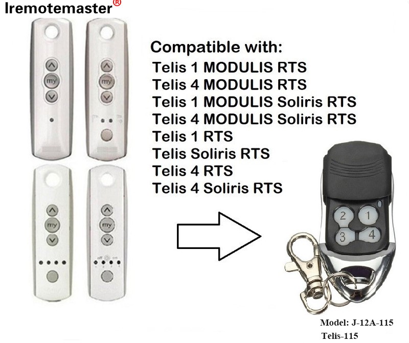 Bakeng sa Telis 1 RTS Telis Soliris RTS 4 RTS Garage Door Remote Control 433.42MHz